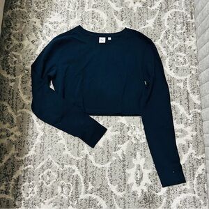 TNA Dark Blue Long Sleeve Crop Top